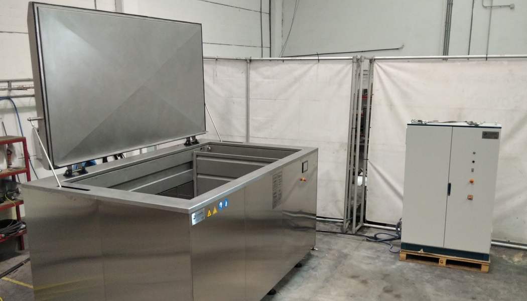 Ultrasonic cleaning of a radiator at Compressors On Call